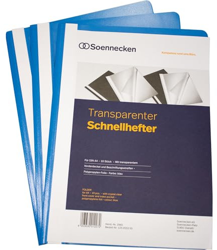 Soennecken Schnellhefter 2965 DIN A4 PP blau 10 St./Pack.