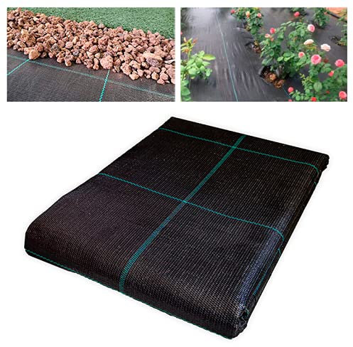 Seinec Malla Antihierbas Negro 10m² (2 x 5m) - Resistente a Roturas y Estabilizada contra UV, Permeable, Control Maleza, Jardín, Huertos Ecológicos, Ocultación