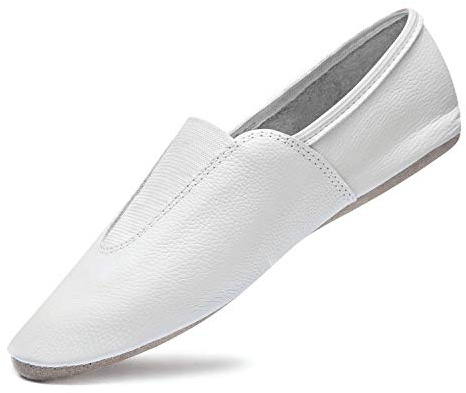 Rumpf Chaussons de gymnastique/chaussures de gymnastique, en cuir, blanc, modèle débutant, Blanc., 37 EU