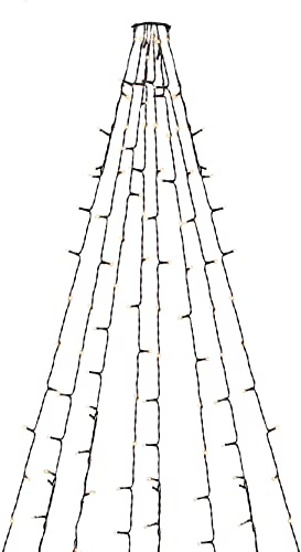 Spetebo Baum Lichterkette Oktopus mit 8 Strängen - 200 cm - Weihnachtsbaum Lickterkette mit 176 LED in warm weiß - Baum Beleuchtung Überwurf für Innen und Außen Strom betrieben