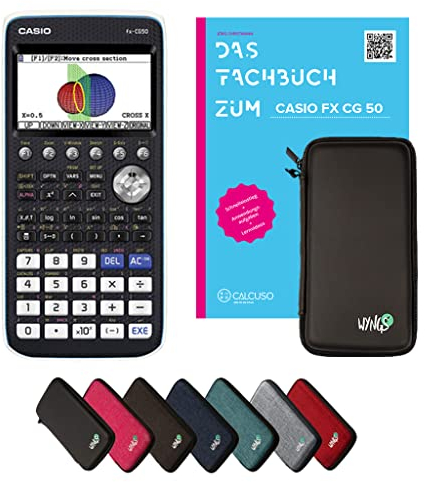 Casio fx-CG50 inkl. Schutztasche Schwarz & Fachbuch (92 Seiten, DIN A4) – Grafikrechner – Smart Set