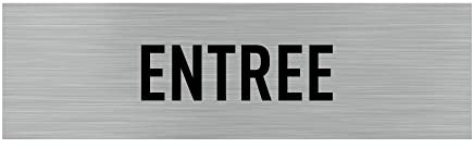 Signalétique.biz France - Plaque de porte ENTREE (Q0024) - 170 X 50 mm - Plaque aluminium brossé de 2mm