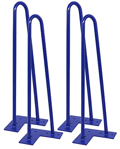 pingping1991 4 STK Haarnadelbeine,2-Stange Bein Hairpin Tischbeine Schränke Möbel Tischbeine Tischgestell Möbelbeine Tischfüße für Holzmöbel Schreibtisch Couchtisch (72cm(28.3in),Blau)