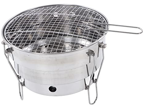 Réchaud à Charbon de Bois Portable, Acier Inoxydable Léger et Polyvalent, Facile à Installer, Facile à Nettoyer, Barbecue à Charbon de Bois pour Le Camping