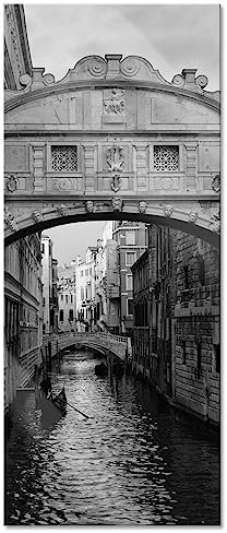Pixxprint Glasbild Panorama, Wandbild aus Echtglas, Romantischer Kanal in Venedig, 120x50 cm, inkl. Aufhängung und Abstandshalter