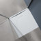 doporro Plato de ducha 80x80x3cm plano de fundición mineral en color blanco rectangular conexiones DIN apto para instalación a ras de suelo Geoma07