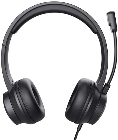 Trust Ayda On-Ear USB PC Headset with Mic, Lightweight Design, Adjustable Headband, 1.8m Cable, Wired Headphones with Microphone for Computer, Laptop, Mac, Desktop, Home Office, Teams, Zoom - Black