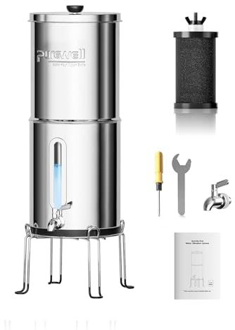 Purewell Schwerkraft-Wasserfilter – Mobiler Aktivkohlefilter für Regenwasser & Trinkwasser – Kein Stromanschluss – Ideal für Haushalt & Outdoor