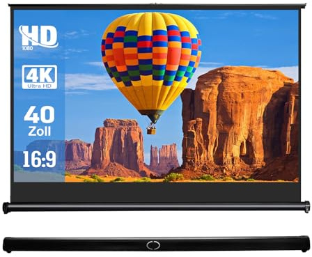 IN&VI Écran de projection portable 100 cm avec support pour camping, home cinéma, école, réunion