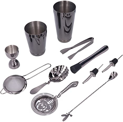 Juego de Coctelera de Acero Inoxidable, 11 Uds., Kit de Herramientas para Mezclar Barman para el Hogar, Bar, KTV, Elementos Visuales Divertidos, Necesidades Diarias de Mezcla