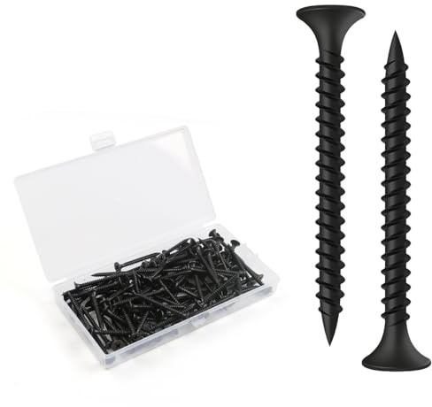 BOUMVID Viti Per Cartongesso Nere M3.5 x 40 mm, 100 Pezzi Drywall Autoperforanti Viti Screws Nero Fosfato Gesso, Vite a Testa Svasata Phillips Autofilettanti per Cartongesso su Profilo in Acciaio