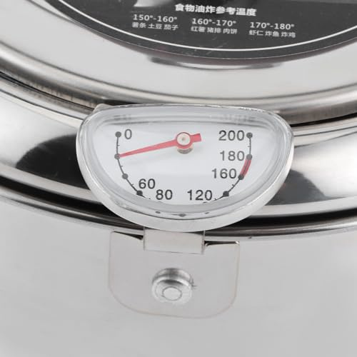 Cocoarm Friteuse Tempura Japonaise 20cm avec Thermomètre, 2,2 L | Contrôle précis de la température, Thermomètre intégré pour une friture homogène, Acier inoxydable, Cuve de friture pour Temp