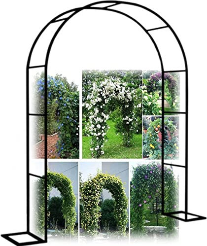 WJMTXAZH Arche Jardin Aluminium Largeur, Arche À Rosiers Métal, Filet À Plantes Grimpantes, Filet de Treillis, pour Récolte de Concombres, Légume, Vignes, Plantes Grimpantes,120x220x40CM