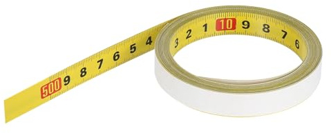 PATIKIL Adhesive Ruler 16.4ft, Steel Self-Adhesive Measuring Tape Right to Left, Workbench Ruler Adhesive Backing for Woodworking Sewing Drafting Table, Yellow