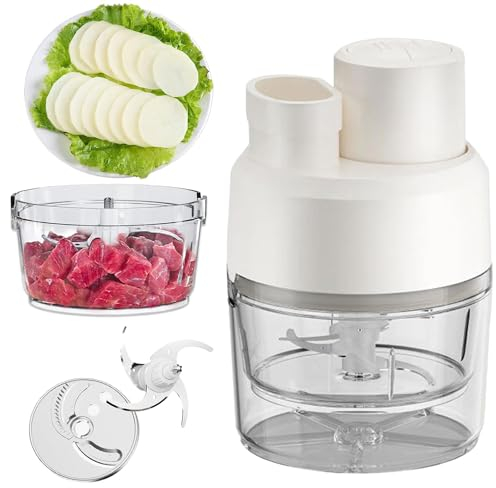 JODAIS Machine de découpe de légumes, Hachoir à légumes électrique 400 W, Robot culinaire, Coupe-légumes Multifonctionnel, avec 2 Modes de Vitesse, pour la Viande, l'oignon, la Salade,