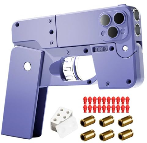 LINGHGD Faltbares Handy Form Pistole Spielzeug, Faltbare tragbare Handheld Spielzeug Pistole + 20 weiche Kugel, kreative Anti-Stress-Spielzeug