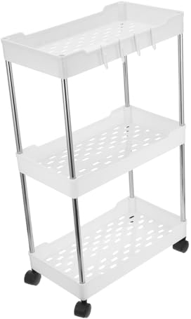 JEWEDECO Mobile Aufbewahrungsregal-Wagen Mit Rädern Für Praktische Lagerung in Küche Oder Bad Kompaktes Organizer-Regal Für Kleine Räume