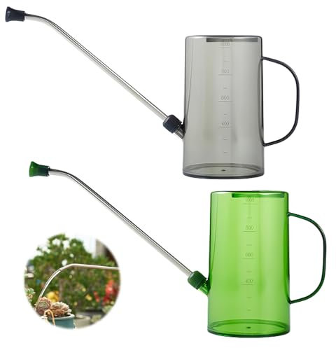 Annaffiatoio con Beccuccio Lungo, 2 Pezzi Annaffiatoio da Giardino in Plastica 1 L, Annaffiatoio Piccolo, Annaffiatoio per Fiori, Piccolo, Annaffiatoio per Piante da Esterno e Giardino