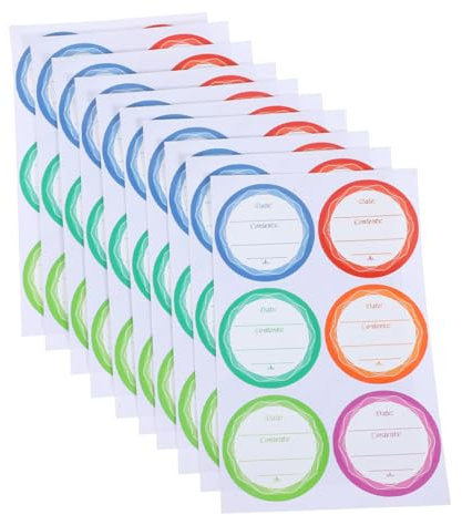 PRETYZOOM 10sheets Canning Jar Lid Labels of Removable Date Stickers Oil for Kitchen Storage Commercial Use
