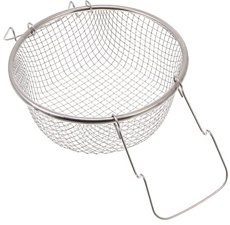 MAGICLULU Edelstahl Frittierkorb Mit Ergonomischem Griff Hitzebeständig Vielseitig Für Pommes Und Kleine Meeresfrüchte Leicht Zu Reinigen Praktische Küchenausstattung Zum Frittieren