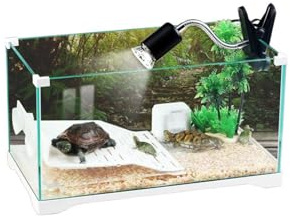 Aquariumline tartarughiera/teca in vetro per rettili, tartarughe d’acqua e di terra cm42x23x22h capacità 23 litri