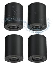 Gleonlux Spot en Saillie Noir IP44, Plafonnier Salle de bain, Spots de Plafond 230V avec GU10 douille, Ø80x95mm Aluminium Rond Downlight pour Modules GU10 et LED, Lot de 4