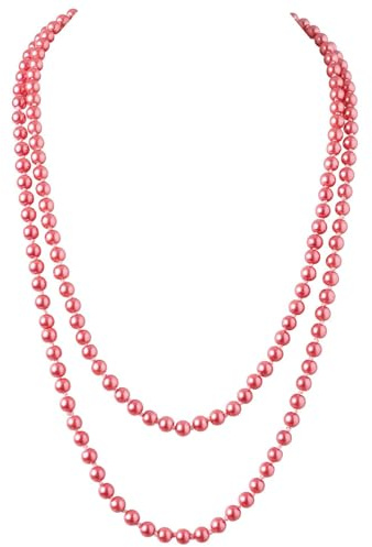 BABEYOND Halsband Herr Halsband Dam Set Långt Pärlhalsband Långt Halsband Kvinnor Pärlor Gatsby Tillbehör 20-tal, 150 cm, Glas