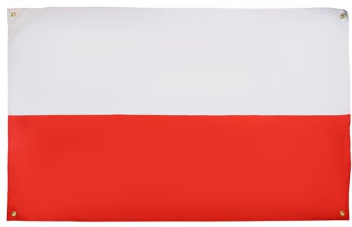 AZ FLAG Bandera Polonia 150x90 cm Polaca Poliéster Ligero 4 Ojales | Uso interior Enseña Polska costuras dobles y bordes reforzados con ojales metálicos