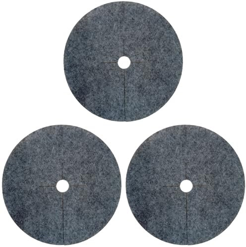 Bertoni Weed Control Discs Set of 3 – Environmentally friendly mulching discs made from recycled PET felt – Water and air permeable – Easy to maintain and durable – Grey (Diameter: 40 cm)