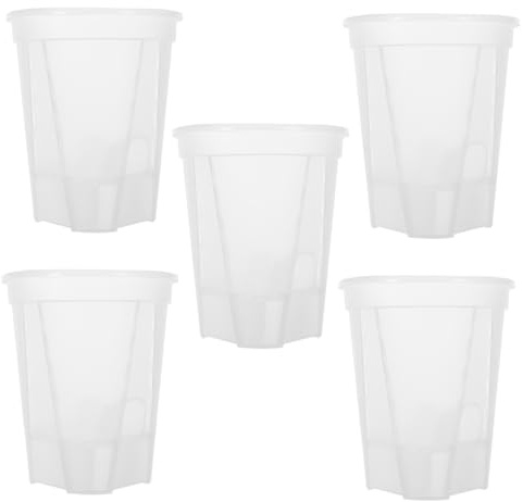 Yardwe 5 Pièces Pots de Fleurs Auto Arrosants Lot de Contenants Transparente pour Plantes Intérieur Système Arrosage Automatique pour Orchidées et de Diamètre pour Maison Bureau et Jardin