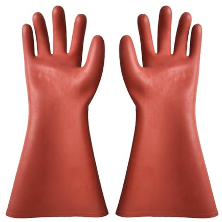 Opatiny Insulation Rubber Gloves 12kV Voltage Rated for Electrical Work, Waterproof and Flexible Dielectric Gloves for High Voltage Protection