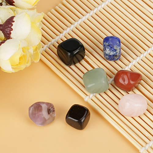 Pssopp Set di 7 Pietre Curative per i Chakra, Pietre Burattate di Naturale per la Guarigione Energetica, il Bilanciamento dei Chakra, la Meditazione e la Decorazione della Casa, con