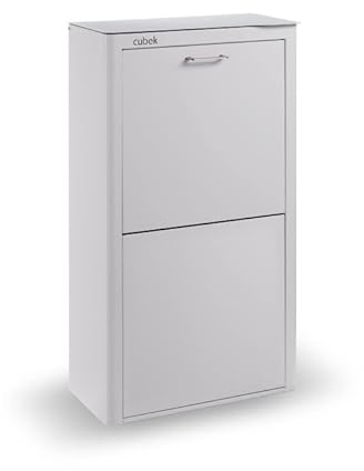 DON HIERRO - Cubo de basura y reciclaje lacado, 4 cubos gran capacidad, CUBEK-Gris