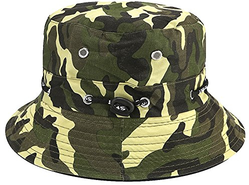 Apanphy® Sommer Baumwolle Fischerhut Safari Wandern Eimer Hut im Freien Sonne brechbare verstellbare Kappe Camouflage