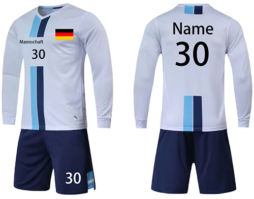 Fußball Trikot Kinder Erwachsene Benutzerdefinierte Fussball Trikot T-Shirt Shorts 2 teiliges Set - Benutzerdefiniert Beliebiger Name Nummer Team Logo Trikot Personalisiert