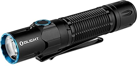 Olight Warrior 3S Lampe Torche Tactique Lampe de Poche 2300 Lumens Puissante Double Interrupteur Rechargeable avec un Capteur de Proximité pour l'Extérieur, le Camping, la Randonnée (Noir)