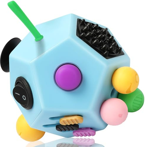 VCOSTORE Fidget Cube mit 12 Seiten, Infinity Cube Fidget Anti Stress Würfel Spielzeug für Erwachsene Kinder mit ADHS,ADD,ASD,ADHD