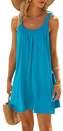 Edhomenn Beach Bikini Cover Up Sleeveless Mini Dress Bathing Suit Swimming Summer Cover Up