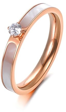 bicup Ring Ringe Damen Bijouterie Herren Ringe Für Frauen Roségold Weiß Muschelring 9 Rosegold