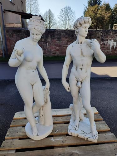 XXL Premium Statue David+Venus Stein 120cm hoch Garten Deko Figur Steinfigur inkl. Spedition