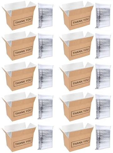 Wilitto Insulated Shipping Box with Foil Insulated Bag Liner, Cold Shipping Box for Frozen Food, Cooler Moving Box for Posting, Mailing Boxes Small Postage Parcel Postal Mailing Boxes L