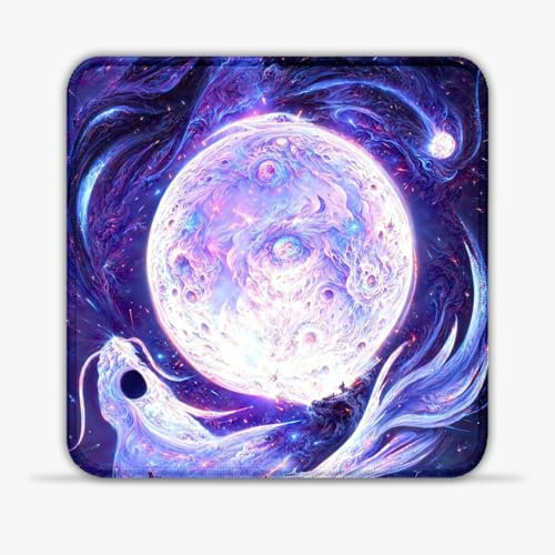Alfombrilla de ratón para videojuegos portátil (20 x 20 cm) con base de goma antideslizante compatible con láser y micrófono óptico
