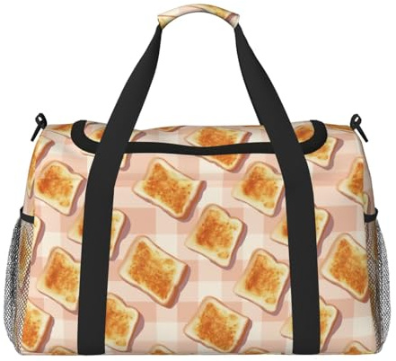 Joli sac de sport imprimé toast pour voyage, sac de sport pour femme et homme, article personnel
