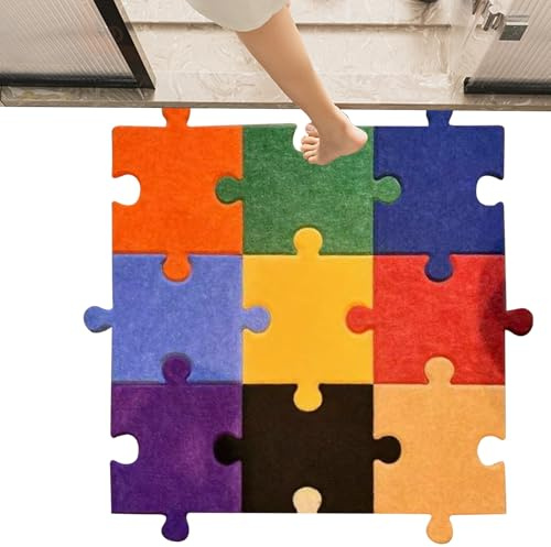 Gifyym - Juego de 12 alfombras para rompecabezas cuadradas, decoración de pared creativa para dormitorio, guardería y sala de estar, diseño de azulejos
