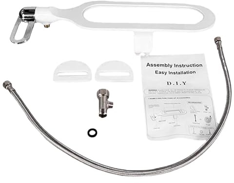 Pulverizador de lavado de baño, accesorio de bidé para inodoro, boquilla doble autolimpiante con presión ajustable, herramienta de descarga compacta, accesorio de dormitorio universitario, ayuda de