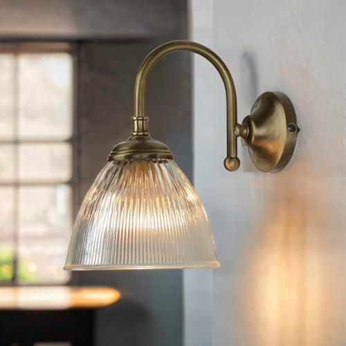 Licht-Erlebnisse Premium Wandleuchte aus Messing bronziert E14 bis 40W 230V Schlafzimmer Flur Wohnzimmer Esszimmer Lampe Leuchte innen Beleuchtung Wandlampe