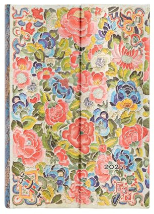 Paperblanks 12-Monatskalender 2025, Birnengarten, Mini, Tagesüberblick, mit Klappumschlag
