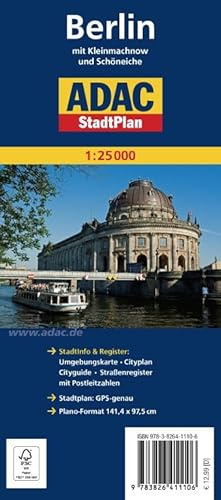 ADAC Stadtplan Berlin: Stadtinfo & Register: Umgebungskarte, Cityplan, Cityguide, Straßenregister mit Postleitzahlen. Stadtplan: GPS-genau (ADAC PlanoKarten)