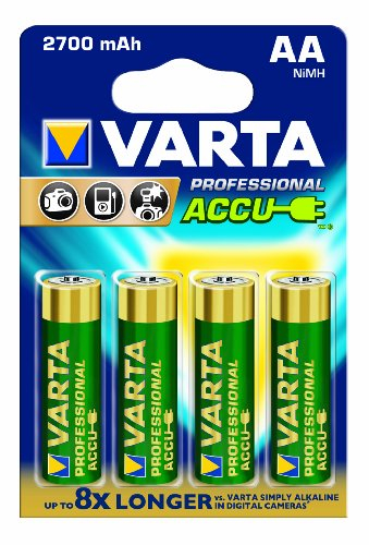 Varta - Pile Rechargeable - 2700 mAh - AA x 4 - Professional (LR6)