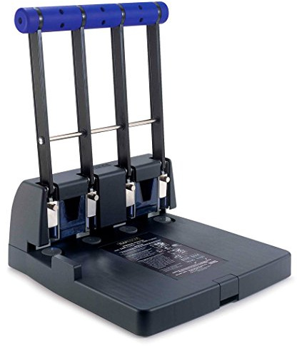 Rapesco PF4000A1 P4400 High-Capacity 4-Hole Punch, 150 Sheet Capacity, Black and Purple